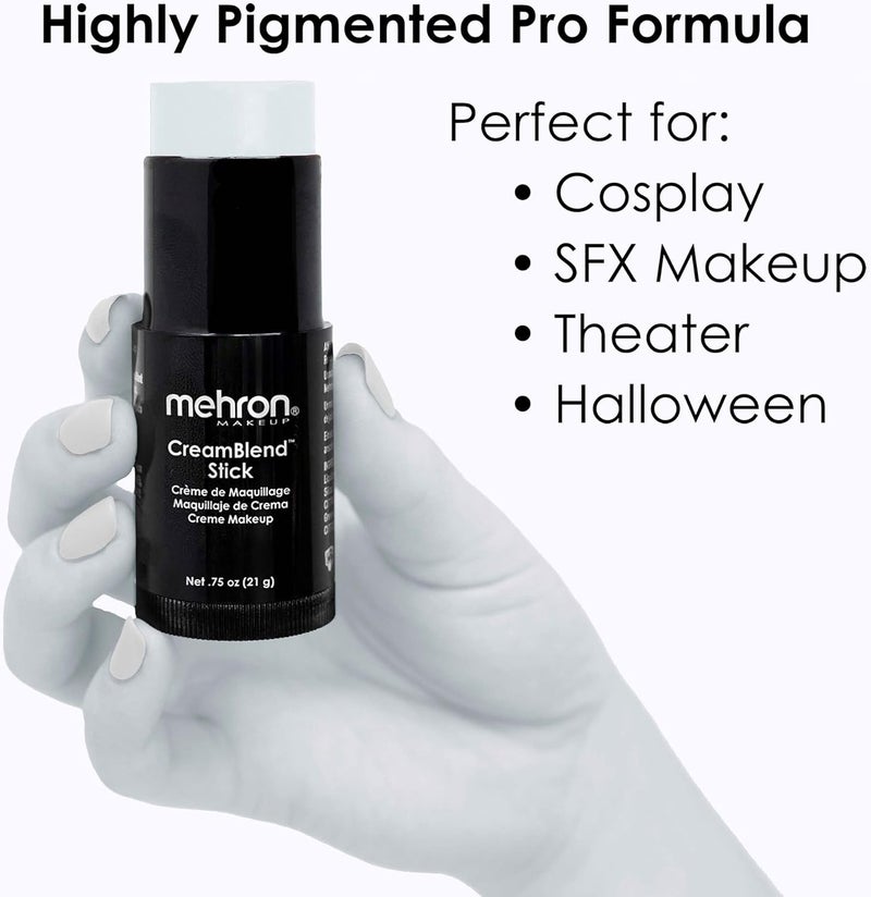 Mehron CreamBlend Stick Makeup - Moonlight White, 0.75 oz (21 g) - Image 3